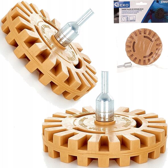 Geko Gumowy krążek do usuwania kleju + adapter (karbowany) (100)