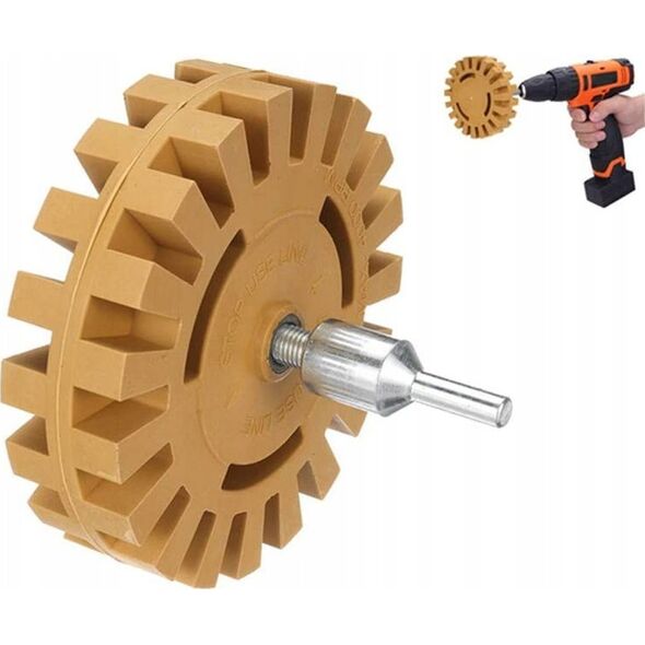 Geko Gumowy krążek do usuwania kleju + adapter (karbowany) (100)