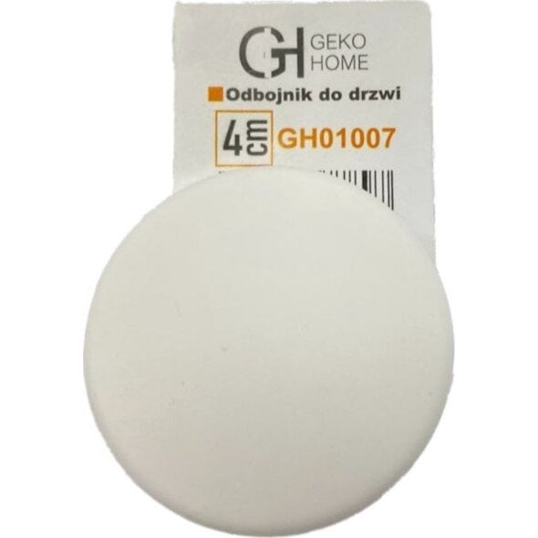 Geko Odbojnik do drzwi – samoprzylepny na ścianę fi 40mm (kolor: biały) (400)