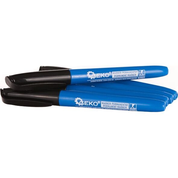 Geko Marker budowlany permanentny czarny cienki – zestaw 5 szt. (144)