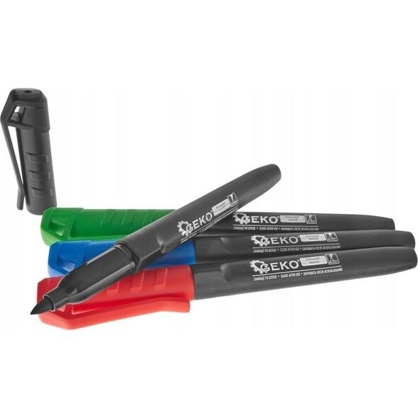 Geko Marker budowlany permanentny mix kolor - zestaw 4 szt (12/144)