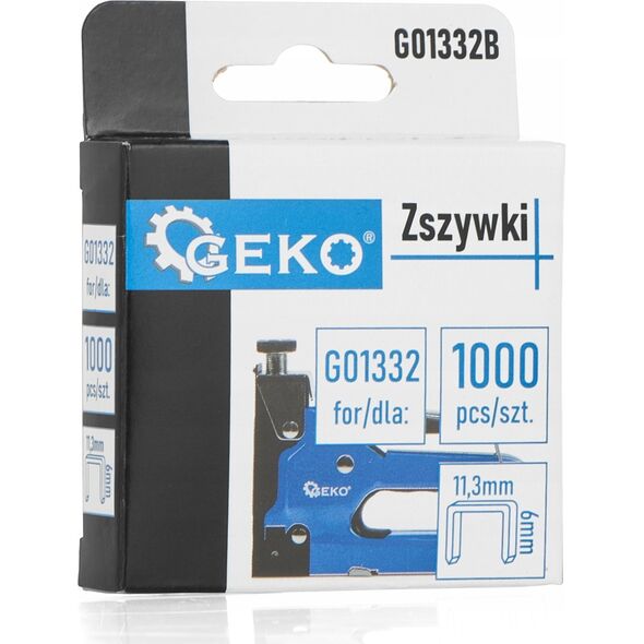 Geko Zszywki 1.2x11.3mm 6mm 1000szt. (200)