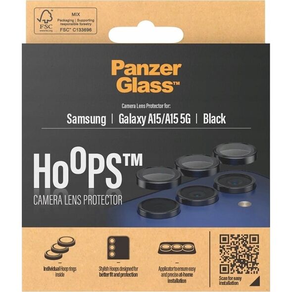 PanzerGlass PanzerGlass Hoops Camera Sam A15 / A15 5G czarny/black 1224 camera lens protector hoop optic rings