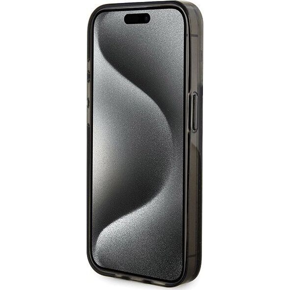 Guess Guess GUHCP15LLFCSEGK iPhone 15 Pro 6.1" czarny/black hardcase Liquid Glitter Gold Stripes