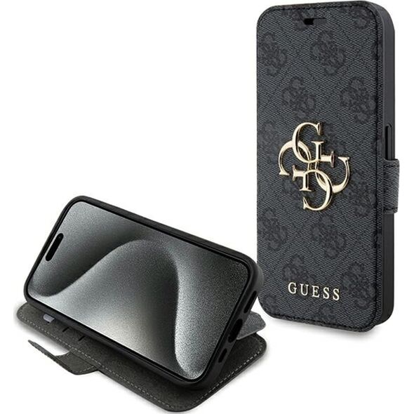 Guess Guess GUBKP15L4GMGGR iPhone 15 Pro 6.1" szary/grey book 4G Metal Logo