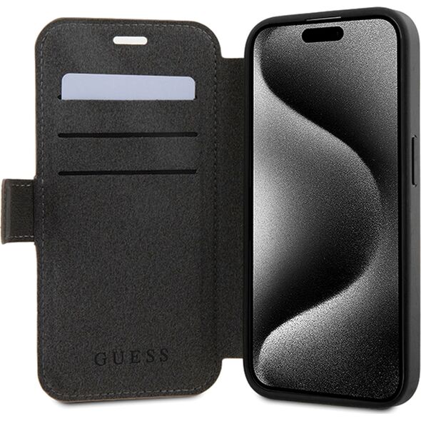 Guess Guess GUBKP15L4GMGGR iPhone 15 Pro 6.1" szary/grey book 4G Metal Logo