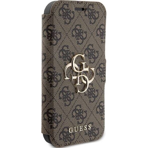 Guess Guess GUBKP15L4GMGBR iPhone 15 Pro 6.1" brązowy/book book 4G Metal Logo