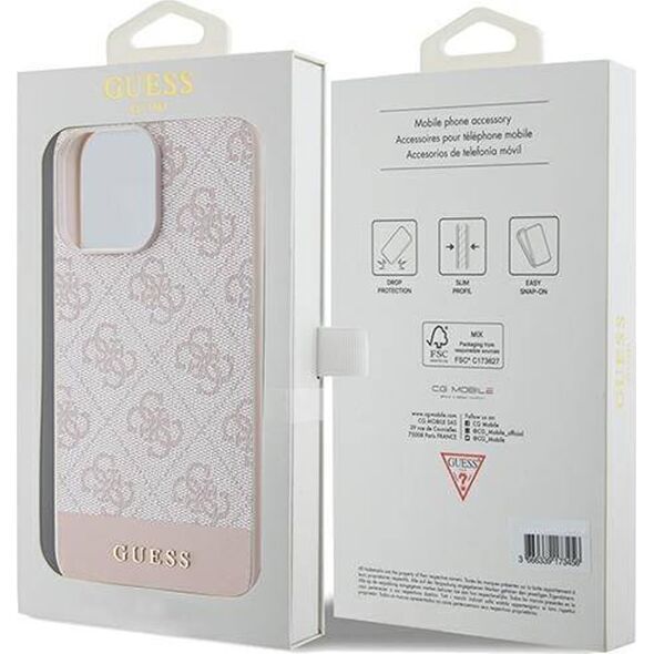 Guess Guess GUHCP14LG4GLPI iPhone 14 Pro 6,1" różowy/pink hard case 4G Stripe Collection