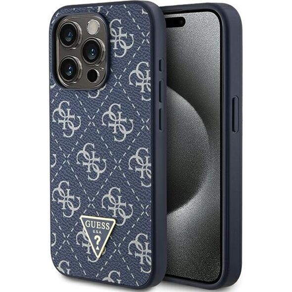 Guess Guess GUHCP15LPG4GPB iPhone 15 Pro 6.1" niebieski/blue hardcase 4G Triangle Metal Logo