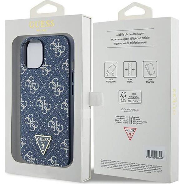 Guess Guess GUHCP15MPG4GPB iPhone 15 Plus / 14 Plus 6.7" niebieski/blue hardcase 4G Triangle Metal Logo