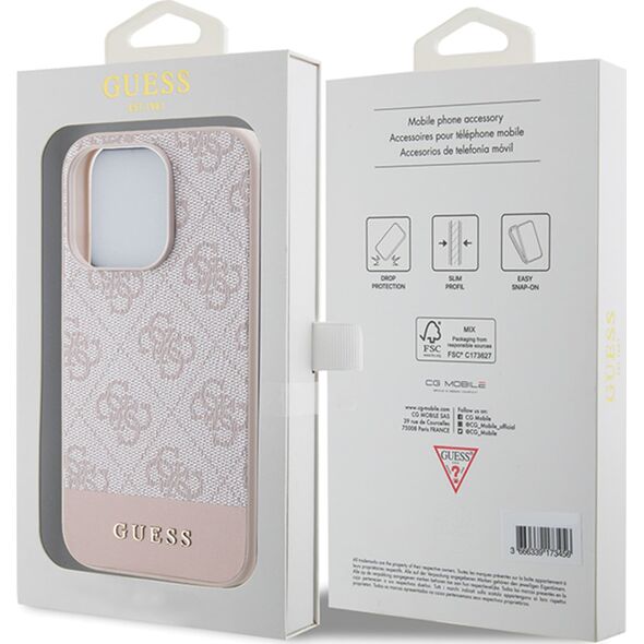 Guess Guess GUHCP15LG4GLPI iPhone 15 Pro 6.1" różowy/pink hardcase 4G Stripe Collection