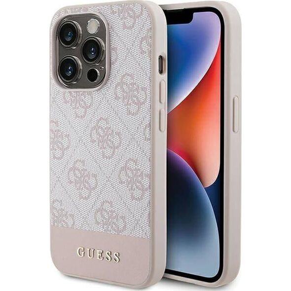 Guess Guess GUHCP15LG4GLPI iPhone 15 Pro 6.1" różowy/pink hardcase 4G Stripe Collection