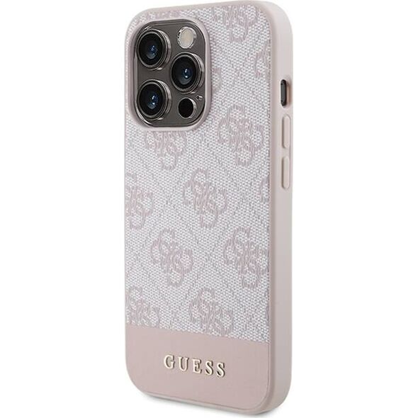 Guess Guess GUHCP15LG4GLPI iPhone 15 Pro 6.1" różowy/pink hardcase 4G Stripe Collection