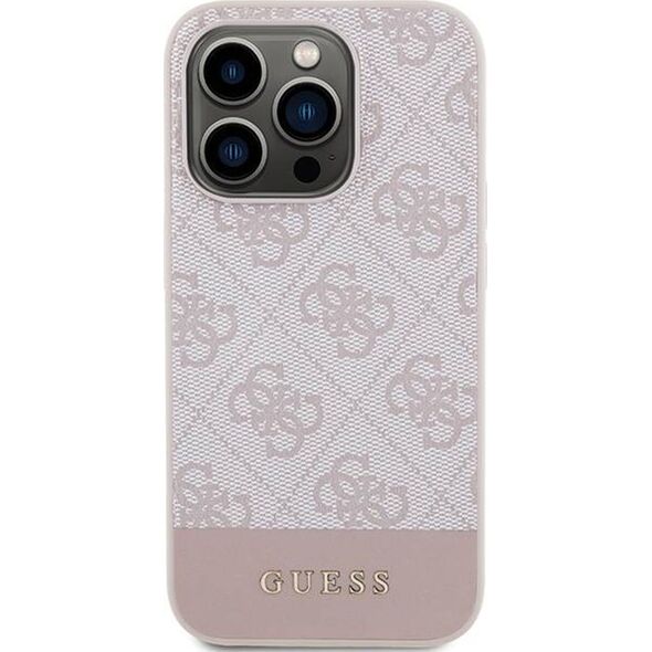 Guess Guess GUHCP15LG4GLPI iPhone 15 Pro 6.1" różowy/pink hardcase 4G Stripe Collection