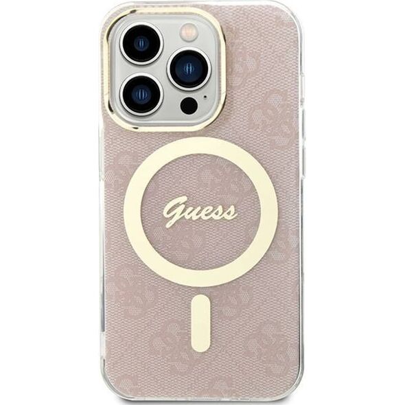 Guess Guess GUHMP15LH4STP iPhone 15 Pro 6.1" rózowy/pink hardcase IML 4G MagSafe