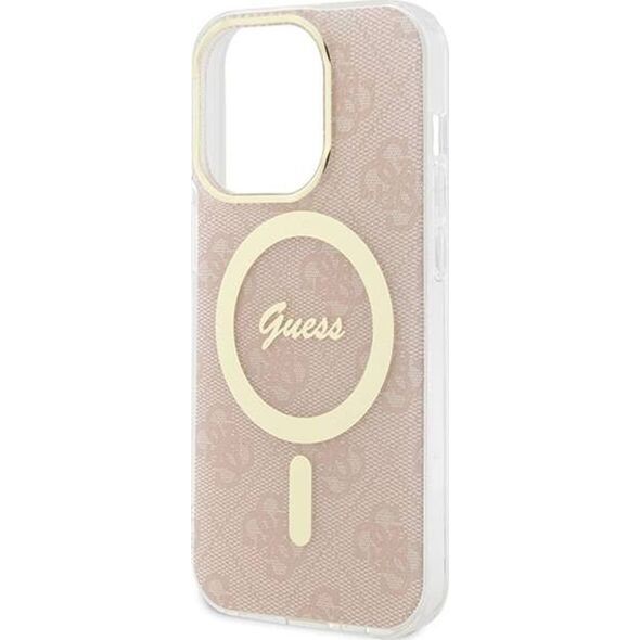 Guess Guess GUHMP15LH4STP iPhone 15 Pro 6.1" rózowy/pink hardcase IML 4G MagSafe