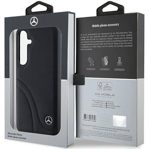Mercedes Mercedes MEHCS24M23RBCSK S24+ S926 czarny/black hardcase Leather Curved Stitches
