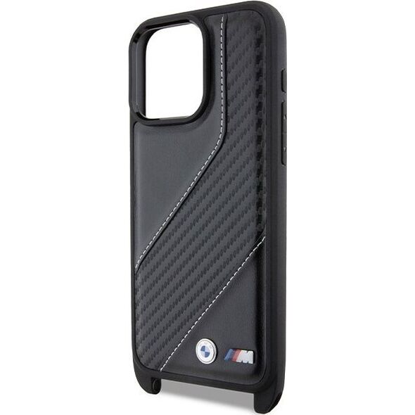 BMW BMW BMHCP15L23PSCCK iPhone 15 Pro 6.1" czarny/black hardcase M Edition Carbon Stripe & Strap