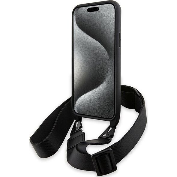 BMW BMW BMHCP15S23PSVTK iPhone 15 / 14 / 13 czarny/black hardcase M Edition Carbon Tricolor Lines & Strap
