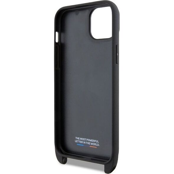BMW BMW BMHCP15S23PSVTK iPhone 15 / 14 / 13 czarny/black hardcase M Edition Carbon Tricolor Lines & Strap