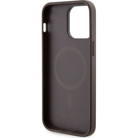 Guess Guess GUHMP15XP4RPSW iPhone 15 Pro Max 6.7" brązowy/brown hardcase 4G Printed Stripes MagSafe