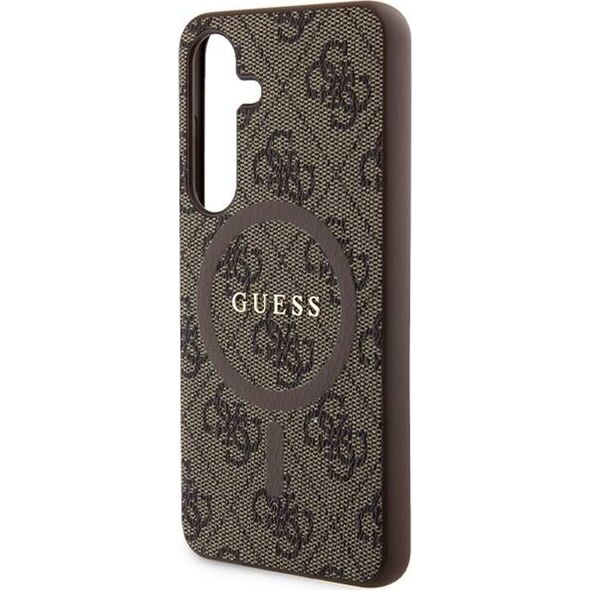 Guess Guess GUHMS24SG4GFRW S24 S921 brązowy/brown hardcase 4G Collection Leather Metal Logo MagSafe