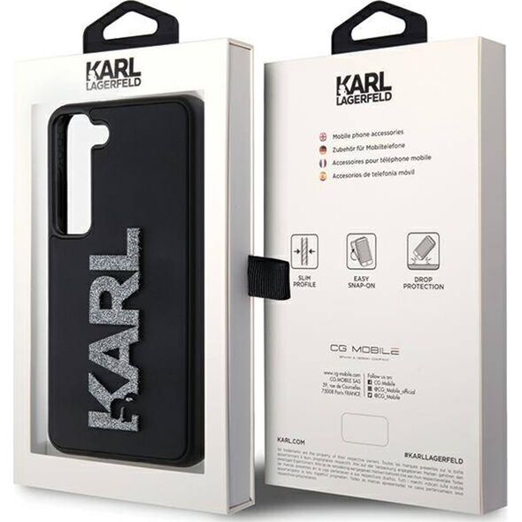 Karl Lagerfeld Etui Karl Lagerfeld KLHCS23S3DMBKCK Samsung Galaxy S23 hardcase 3D Rubber Glitter Logo czarny/black