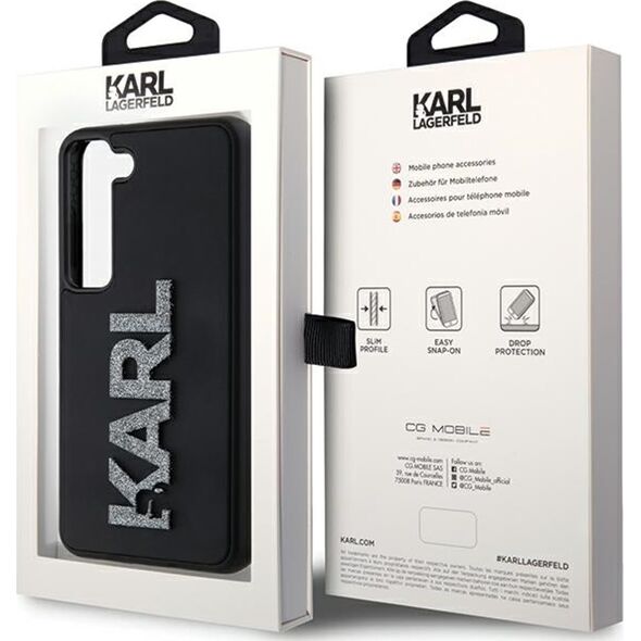 Karl Lagerfeld Etui Karl Lagerfeld KLHCS23S3DMBKCK Samsung Galaxy S23 hardcase 3D Rubber Glitter Logo czarny/black