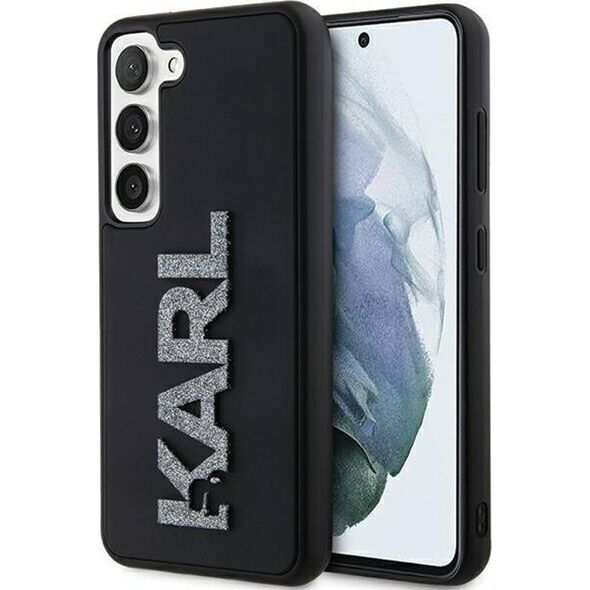 Karl Lagerfeld Etui Karl Lagerfeld KLHCS23S3DMBKCK Samsung Galaxy S23 hardcase 3D Rubber Glitter Logo czarny/black