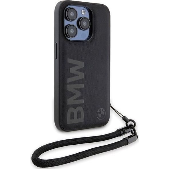 BMW Etui BMW BMHCP15L23RMRLK Apple iPhone 15 Pro hardcase Signature Leather Wordmark Cord czarny/black