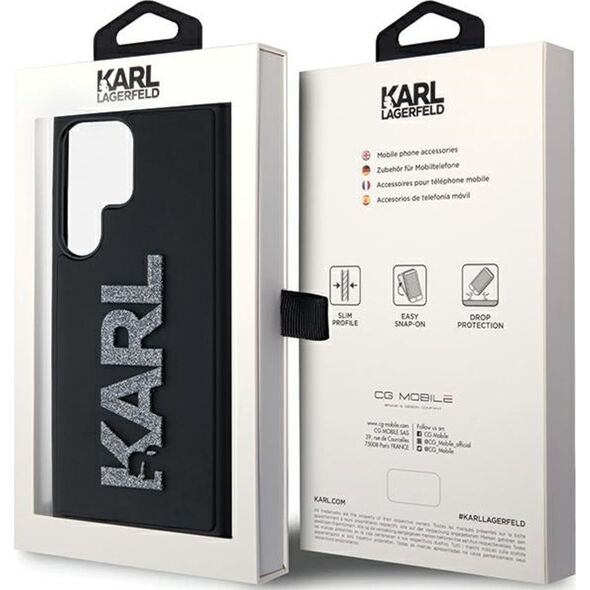 Karl Lagerfeld Etui Karl Lagerfeld KLHCS23L3DMBKCK Samsung Galaxy S23 Ultra hardcase 3D Rubber Glitter Logo czarny/black
