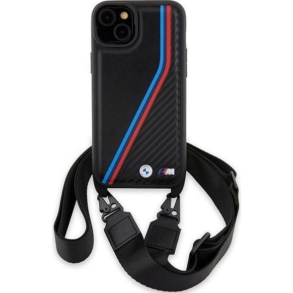 BMW Etui BMW BMHCP15M23PSVTK Apple iPhone 15 Plus / 14 Plus hardcase M Edition Carbon Tricolor Lines & Strap czarny/black