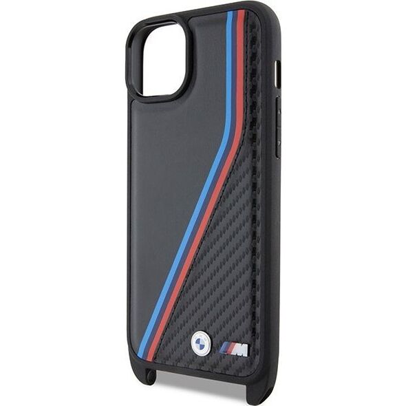BMW Etui BMW BMHCP15M23PSVTK Apple iPhone 15 Plus / 14 Plus hardcase M Edition Carbon Tricolor Lines & Strap czarny/black