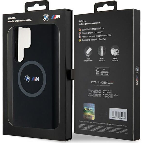 BMW BMW BMHMS24L23SROK S24 Ultra S928 czarny/black hardcase M Silicone Printed Ring MagSafe