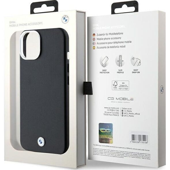 BMW Etui BMW BMHMP15M23PUFWK Apple iPhone 15 Plus / 14 Plus Signature Wrapped Metal MagSafe czarny/black