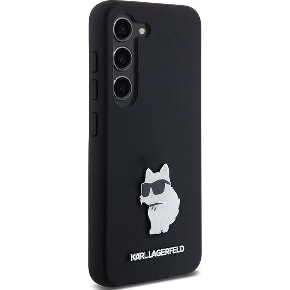 Karl Lagerfeld Etui Karl Lagerfeld KLHCS23SSMHCNPK Samsung Galaxy S23 hardcase Silicone Choupette Metal Pin czarny/black