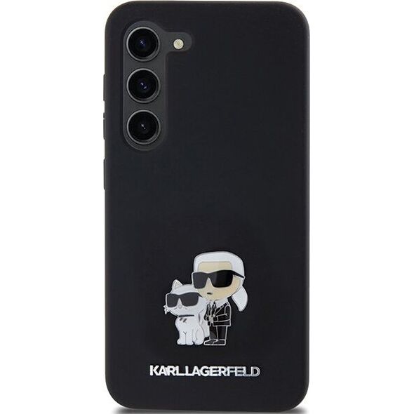 Karl Lagerfeld Etui Karl Lagerfeld KLHCS23SSMHKCNPK Samsung Galaxy S23 hardcase Silicone Karl&Choupette Metal Pin czarny/black