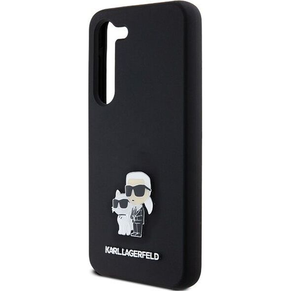 Karl Lagerfeld Etui Karl Lagerfeld KLHCS23SSMHKCNPK Samsung Galaxy S23 hardcase Silicone Karl&Choupette Metal Pin czarny/black