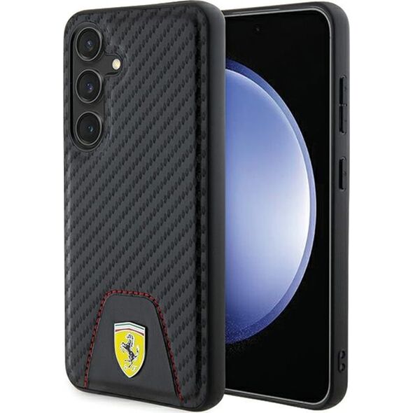 Ferrari Ferrari Carbon Stitched Bottom - Etui Samsung Galaxy S24 (czarny)