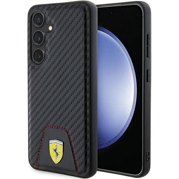 Ferrari Ferrari Carbon Stitched Bottom - Etui Samsung Galaxy S24 (czarny)
