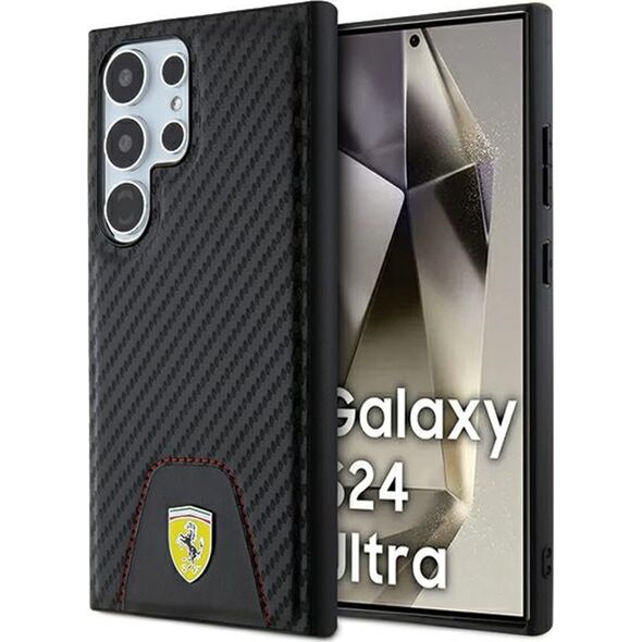 Ferrari Ferrari Carbon Stitched Bottom - Etui Samsung Galaxy S24 Ultra (czarny)