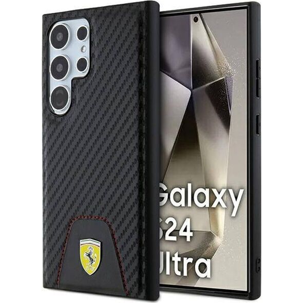 Ferrari Ferrari Carbon Stitched Bottom - Etui Samsung Galaxy S24 Ultra (czarny)