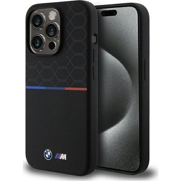 BMW BMW BMHMP15L22SMPK iPhone 15 Pro 6.1" czarny/black hardcase M Silicone Pattern MagSafe NoSize