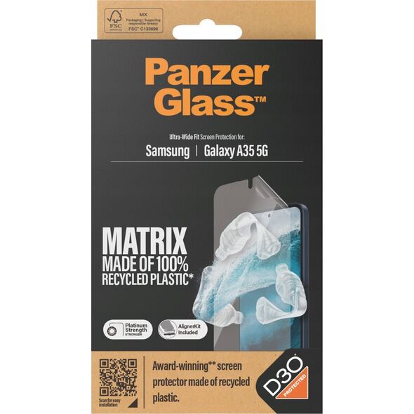 PanzerGlass PanzerGlass Matrix Ultra-Wide Fit Sam A35 5G A356 Screen Protection 7361 with Easy Aligner