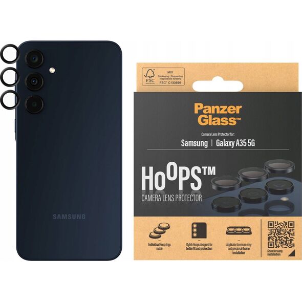 PanzerGlass PanzerGlass Hoops Camera Sam A35 5G A356 czarny/black 1226 camera lens protector hoop optic rings