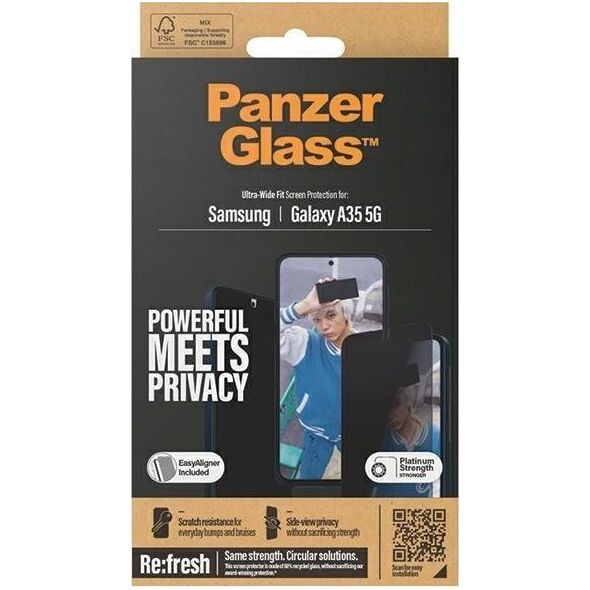 PanzerGlass PanzerGlass Ultra-Wide Fit Sam A35 5G A356 Privacy Screen Protection Easy Aligner Included P7357