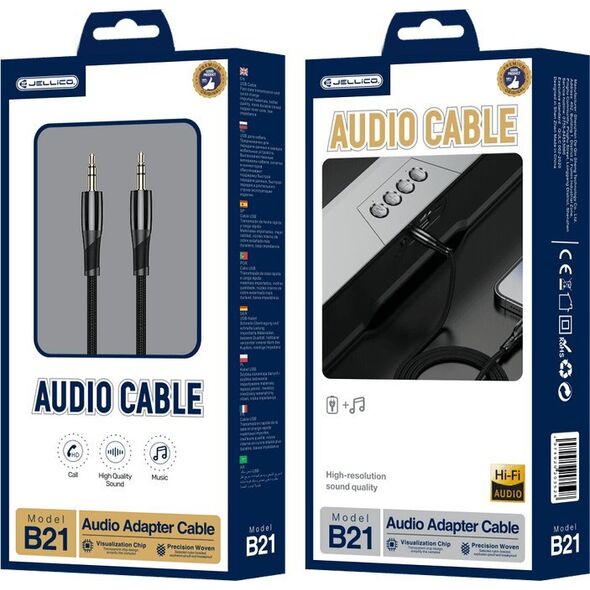 Kabel Jellico JELLICO kabel B21 JACK 3.5MM - JACK 3.5MM 1.2M Czarny standard