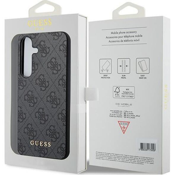 Guess Etui Guess GUHCS24SG4GFGR Samsung Galaxy S24 hardcase 4G Metal Gold Logo czarny/black