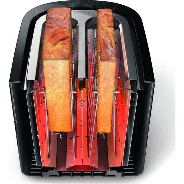 Toster Philips Philips | Toaster | HD2635/90 Viva Collection | Number of slots 2 | Housing material Metal/Plastic | Stainless Steel/Black