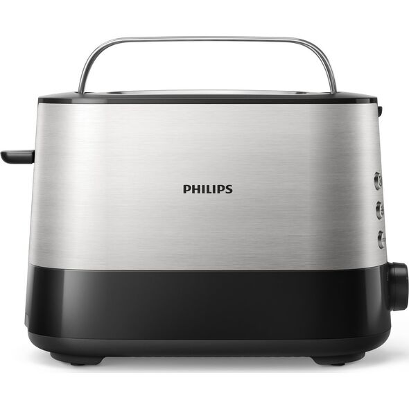 Toster Philips Philips | Toaster | HD2635/90 Viva Collection | Number of slots 2 | Housing material Metal/Plastic | Stainless Steel/Black